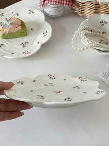 French Ins Rose Ceramic Dinnerware, Dessert Plate, Rice Bowl, Retro Cake Plate, Household Dishes - Multicolor - View 3