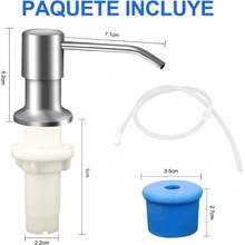 Dispensador De Jabón Para Fregadero Jabonera Cocina Tarja Despachador De Jabón Incorporado Con Tubo De Extensión 39.37 Sin Necesidad De Rellenado Frecuente Apto Para Todo Tipo De Jabones Plata - Plata - Ver 6