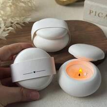 Conjunto de 2 peças: base e tampa para molde de silicone para caixa de armazenamento em pote pequeno, ideal para artesanato, porta-velas em potes pequenos, molde de gesso, molde para resina epóxi, molde para fundição artesanal. - Branco - Ver 3
