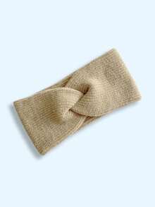 1pc Women's Solid Color Double-Layer Thick Knitted Criss-Cross Headband, Warm Lining Thick Headband Suitable For Sports, Winter, Elastic Hair Accessories For Women And Girls Women Bandanas Winter Head Scarf Women Hair Bands