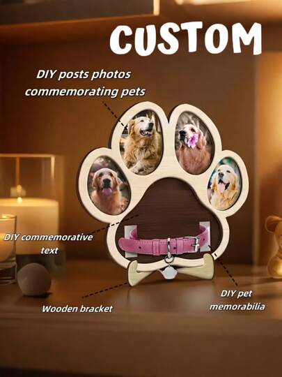 Personalized Dog Memorial Gift, Customized Wooden Pet Memorial Photo Frame, Dog Memorial Gift, Pet Loss Gift, Pet Passing Gift