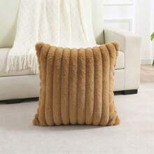 1pc/2pcs Solid Color Pillow Cover (Pillow Insert Not Included), Fabric Throw Pillow Case, Suitable For Living Room Sofa - Camel - View 9