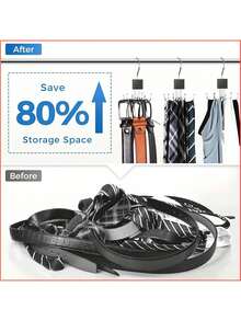 4 Pieces Large Capacity Multi-Purpose Belt Hanger, Rotatable Wooden Belt Rack Wardrobe Organizer, Suitable For Belts, Bras, Tank Tops, Ties, Scarves, Stainless Steel Hanging Storage Hooks, Fashionable Wardrobe Accessories - 4 gói - Xem 5