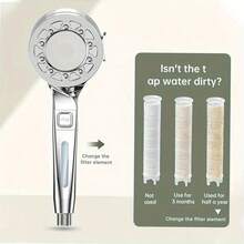 Creative Twist Shower Head, 5 Spray Modes, Equipped With 1.5m Stainless Steel Hose And ABS Wall Bracket, No Need To Drill, Providing A Wonderful Bath Experience - Silver - View 7