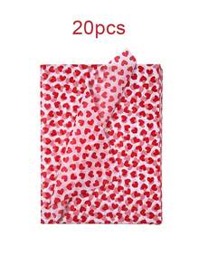 50张情人节红色心形包装纸，每张尺寸为19.7*13.6英寸，适用于情人节礼物、鲜花、礼品袋、瓶套、礼品盒、婚礼、周年纪念日和生日，也适用于DIY工艺礼品袋和婚礼派对装饰。 - 紅色 - 查看 15