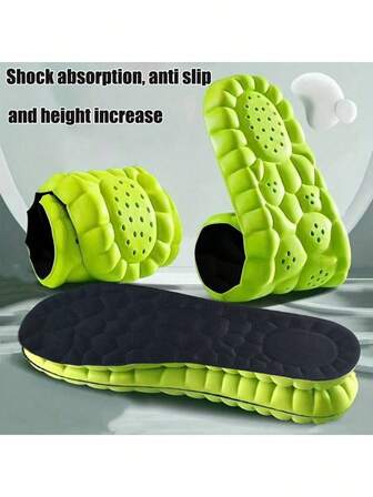 6 st/3 par ergonomiska EVA-innersulor - Mjuka, flexibla, andningsbara, lätta, halkfria, ger stöd för fotvalv och häl, fukttransporterande, grönt bikakemönster, flera storlekar tillgängliga, bekväma skor | Ergonomiska inlägg | EVA-innersulor
