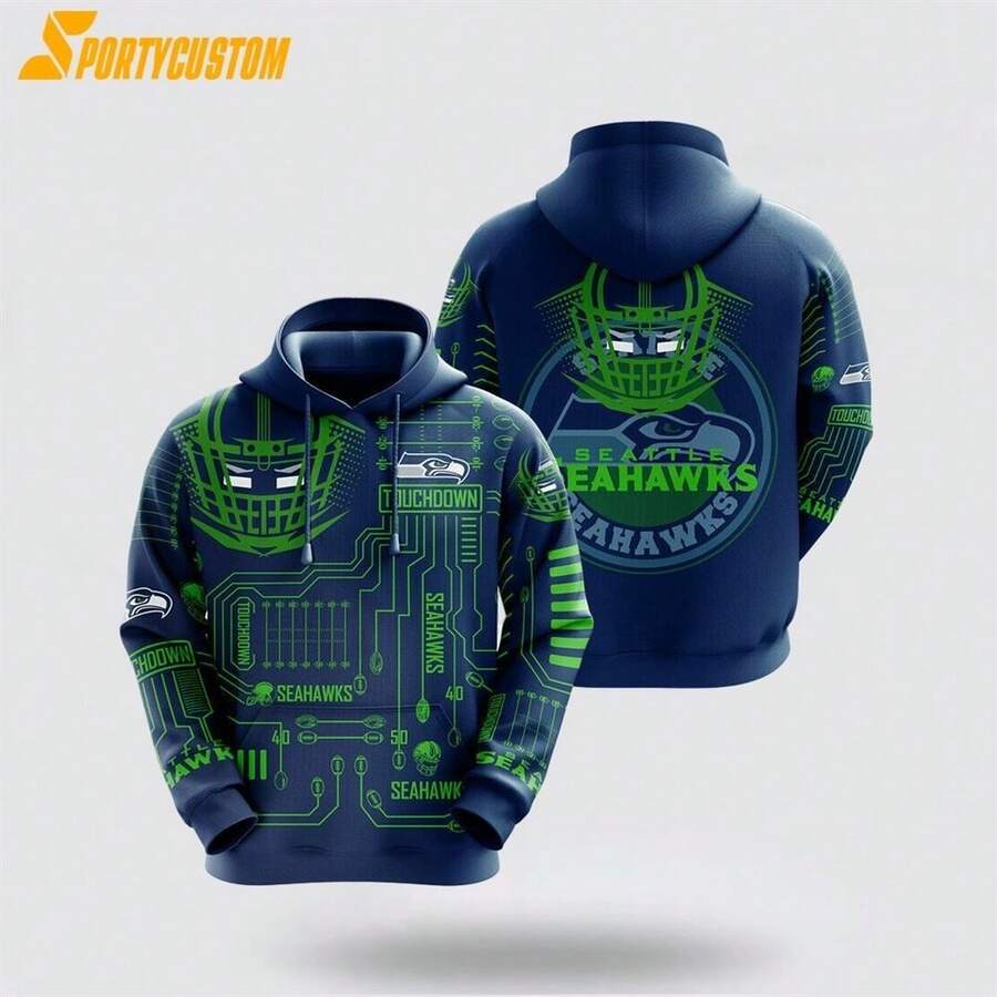 Seattle Football Seahawks 3D Hoodie Elevate Your Game Day Look Is The Perfect 3D Hoodie (2) - Nhiều màu - Xem 1