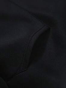 Black Slogan Hooded Sweatshirt Set! Personalized Print+Hooded Design, Easy To Go Out And Stay At Home In Daily Life, A Set That Can Handle Lazy People's Fashion, And The Relaxed Attitude Is Directly FilledBlack Slogan Hooded Sweatshirt Set! Personalized Print+Hooded Design, Easy To Go Out And Stay At Home In Daily Life, A Set That Can Handle Lazy People's Fashion, And The Relaxed Attitude Is Directly Filled - màu đen - Xem 4