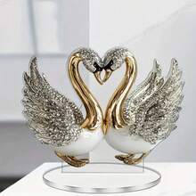 2D Flat Acrylic Black Swan Statue, Versatile Desk Decor For Home And Office, Suitable For Shelves And Windowsills, Boho Style - Multicolor - View 2