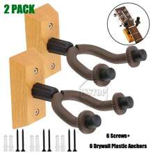 2Pack Guitar Hangers Hook Adjustable Instrument Display Holder Wall Mount Rack - Black - View 1