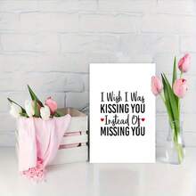 1pc Romantic Miss You Card Love Card Valentine's Day Card Birthday Card, Sentimental Love Message For Boyfriend, Girlfriend, Partner, Friend, Paper Material, Any Occasion Long Distance Love Card