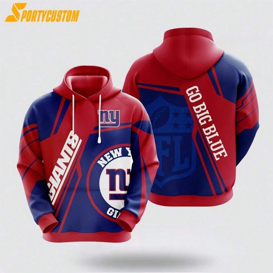 New York Giants 3D Hoodie Score Big With Fashion Is The Perfect 3D Hoodie (2) - 彩色 - 查看 1