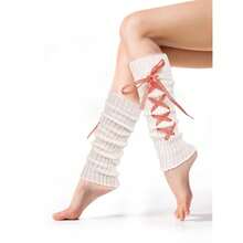 Women's Y2K 80s Leg Warmers Socks Rib Knit Boot Socks,OneSize,RedWhite - RedWhite - View 3