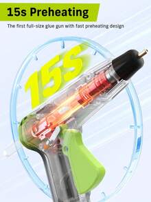 Narbell 12V Cordless Glue Gun, 2000mAh Battery, 12s Fast Preheating With 15pcs 11mm Big Glue Sticks, Typ-C Rechargeable, Ideal For DIY Decoration - Light Grey - View 2