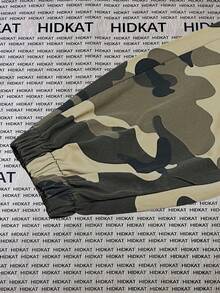 Hidkat Men's Lightweight Thin Camouflage Cargo Pants, Large Pockets Design, Elastic Waist With Drawstring, Breathable Jogger Pants For Casual Outdoor Activities, Spring/Autumn - Khaki - View 8