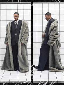 Artificial Wool Long Thermal Men's Lapel Long Coat Winter Windproof Warm Trench Coat Coat Coat - Xám - Xem 1