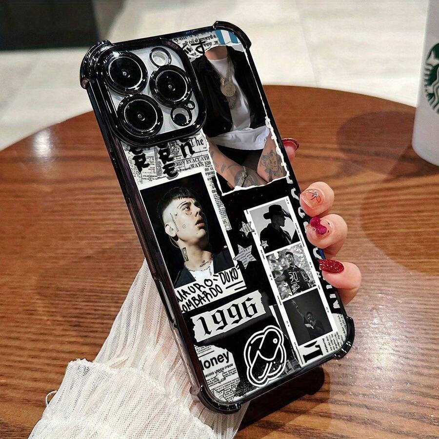 Funda de teléfono para raperos Duki compatible con for  16, 15, 14, 13, 12, 11 Pro Max, X, XR, XS Max, 8, 7 Plus, resistente a golpes y trasero suave transparente. - Color 1 - Ver 1