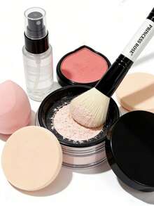 Princess Rose Rose Princess 1 专业双头粉底修容刷，重型金属刷头，柔软纤维刷毛，适合所有浅米色肤色，便携优雅的黑色设计搭配金色点缀，精准晕染，持久妆效 - 白色 - 查看 6