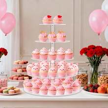 3-6 Tier Acrylic Cupcake Stand - Round Cupcake Display Rack - Acrylic Dessert Stand Cake Display Tree Suitable For Party, Wedding, Birthday - Clear - View 4