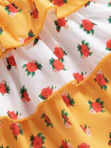 Baby Girl Stylish Moon Print Short Sleeve Cake Princess Dress, Summer - White - View 7