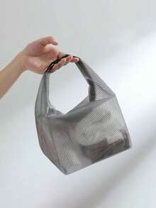 Mesh Shower Bag, Women's Waterproof Travel Cosmetic Bag, Plastic Makeup Bag With Strap And Handle, Portable - Multicolor - View 8