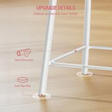 HEXCELEN Dressing Table Chair With Gold Legs, Vanity Chair Stool With Soft Padding, Makeup Dressing Table Stool For Bedroom, Living Room - White - View 4