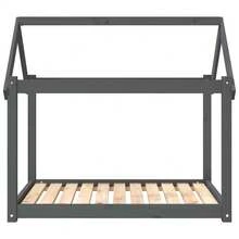 vidaXL Lit for chien cinza 101x70x90 cm Bois de pin solid - Cinza - Ver 5