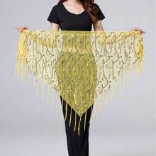 1pc Women's Belly Dance Hip Scarf Sequin Tassel Triangle Wrap Skirt Waist - Multicolor - View 22