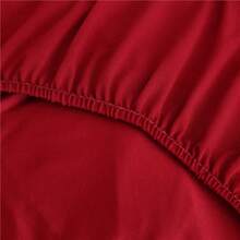 Armless Sofa Bed Cover Elastic Full-Enclosure Polyester Upholstery Cover Knit Milk Silk All-Season Universal - Burgundy - View 10