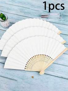 10/1 Set Elegant White Folding Fans, Paper Folding Fan Gift Set, Hand Held Folding Fan, White Paper Hand Fan, White Bamboo Folding Fan, Hand Fan, Paper Folding Fan, DIY White Craft Fan, Bride Bamboo Handheld Folding Fan, Suitable For Bridesmaid Gifts And Wedding Decorations, Wedding Ceremony, Engagement, Graduation, Wedding Party Decor, Bedroom Home Dining Table Centerpiece, Wedding Favors, Wedding Table Decor, Bridal Party Photo Props