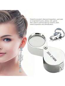 EstiloGOTOTOP Lupa de Bolsillo para Joyería, Sello de Diamante, Moneda, Inspección de Gemas, Lupa Portátil 30X 20X, Concha de Lágrima, Caja de Almacenamiento para Cualquier Uso (30 Veces)Versión mejorada - 20 veces - Ver 4