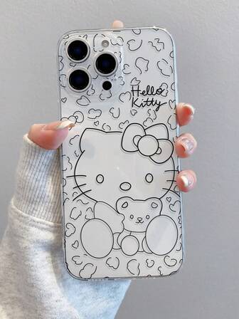 Sanrio 1pc Cartoon Girl Transparent Series Phone Case Compatible With IPhone 17/13/14/15/16 PRO, Original Handpainted Soft Protective Cover, Anti-Drop Design, Gift For Girlfriend