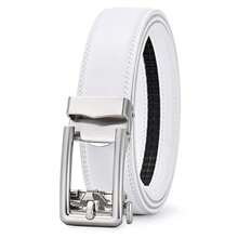Men's Belt, Ratchet Dress Casual Belt With Adjustable Automatic Buckle Trim To Fit,36inch-40inchWaistAdjustable,White-05 - 白色-05 - 查看 1