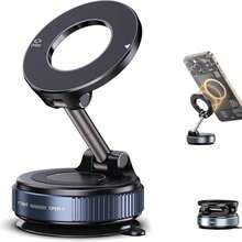 Upgraded 360° Nano Gel Vacuum Magnetic Phone Holder, Car Phone Holder , Suction Cup Phone Mount For Car/For 17 Pro Max,Retractable Hands-Free Suction Cup Phone Mount For Car/Gym/Mirror/Smooth Surface, Compatible With Android And All Smartphones - A - View 8