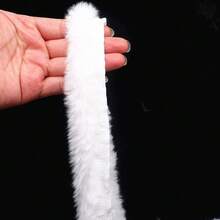 1pc 3cm/5cm White Faux Fur Ribbon, 2m Lace Ribbon, DIY Christmas Tree Decor, Clothing Sewing, Crown Decoration - Multicolor - View 15
