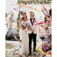 100 piezas Varitas con cinta de colores del arcoíris y campana dorada, varitas de deseo de hadas multicolor para fiestas, idea de despedida con cintas, para boda, despedida de soltera, desfile del orgullo, ceremonia, accesorios para fotos, arcoíris - arcoíris - Ver 6