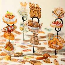 100pcs/50pcs Box Of Vintage Mini Bread & Sandwich Themed Decorative PET Stickers, School Supplies, Back To School Season Scrapbook Supplies Scrapbook Stationery - one-size - View 6