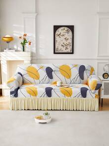 1 chiếc váy phủ ghế sofa chống trượt, co giãn, trang trí bằng vải lụa sữa, họa tiết phối màu cam và xám độc đáo, nhiều kiểu dáng và màu sắc để lựa chọn, thân thiện với thú cưng, chống bụi, phù hợp cho mọi mùa. - Nhiều màu - Xem 4