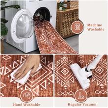 ANPHON  Machine Washable Stain Resistant Area  Boho Leisure  Vintage Printed Design Foldable Carpet  For Living Room Bedroom  Bathroom Kitchen Dinning Room Modern Home Decor - Đỏ - Xem 7