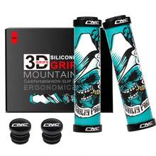 CNC Silicone MTB Handlebar Grips, Anti Slip Double Lock On Shock Absorbing, 22.2x130mm For Mountain Bike - Cadet Blue - View 5