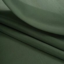 1 pieza Cortina de voile con borde de volantes de lujo francés, cortina de unicolor elegante estilo francés con borde de volantes, adecuada para ventana de bahía, sala de estar, dormitorio, oficina, cocina, estudio, decoración del hogar - Verde - Ver 9