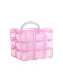 1pc Adjustable 3-Layer Transparent Storage Box, Suitable For Storing Toys, Jewelry And Accessories - With 18 Compartments For Easy Organization , Makeup Room Decor - Multicolor - View 16
