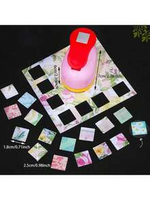 Random Color Stamp Frame DIY Hole Punch Tool, Stamp Shaped Craft Hole Punch, Embossing Machine, Round Hole Punch, Serrated Hole Punch, Embossing Tool - Multicolor - View 6