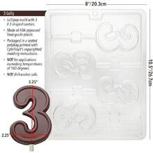 Nº 3 Lolly Chocolate Candy Molde con instrucciones exclusivas  de chocolate con derechos de autor,37267069 - Multicolor - Ver 2