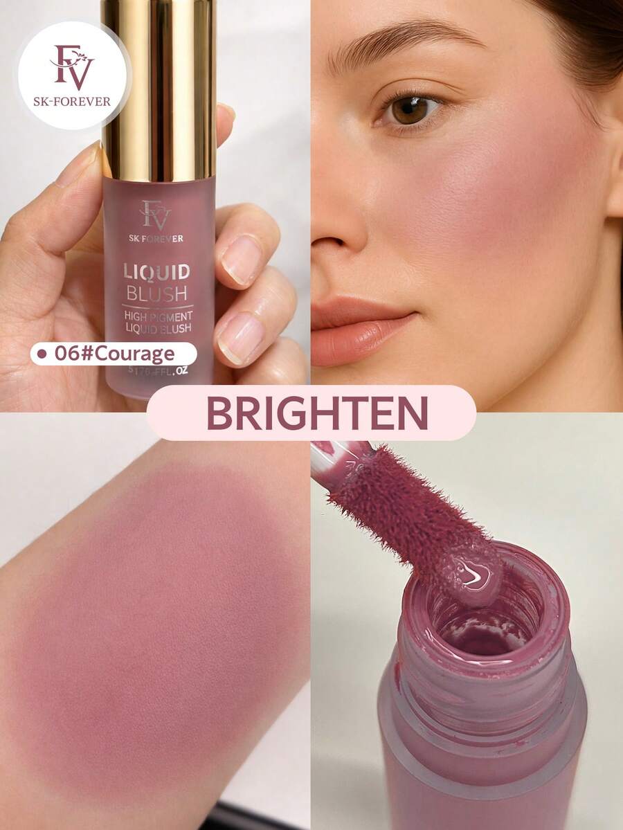 FV High-Pigment Liquid Blush, Long-Lasting & Buildable, Lightweight Blendable Texture For Natural Dewy Makeup Look, Rare Brand Cosmetics, Ideal For Women & Girls, Perfect Winter Choice, Y2K Fashion, Great Birthday & Christmas Gift, Party Essential, Best Color - Lòng can đảm - Xem 1