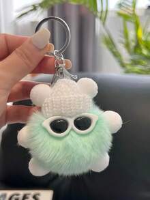 1个可爱卡通煤球钥匙扣吊坠，时尚女士钥匙扣，可爱钥匙扣，趣味钥匙扣，女士礼物，适用于挂绳、包包、钥匙、车钥匙装饰和小礼物 - 多色 - 查看 7
