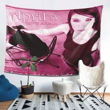 1pc April'S Love Affair Modern Minimalist Tapestry - Elegant Pink & Black Line Art Design, Light Luxury Decorative Background Cloth For Entryway, Bedroom, Or Living Room, Bedroom Tapestry | Elegant Tapestry | Polyester Fabric, Room Decor - 彩色 - 查看 4