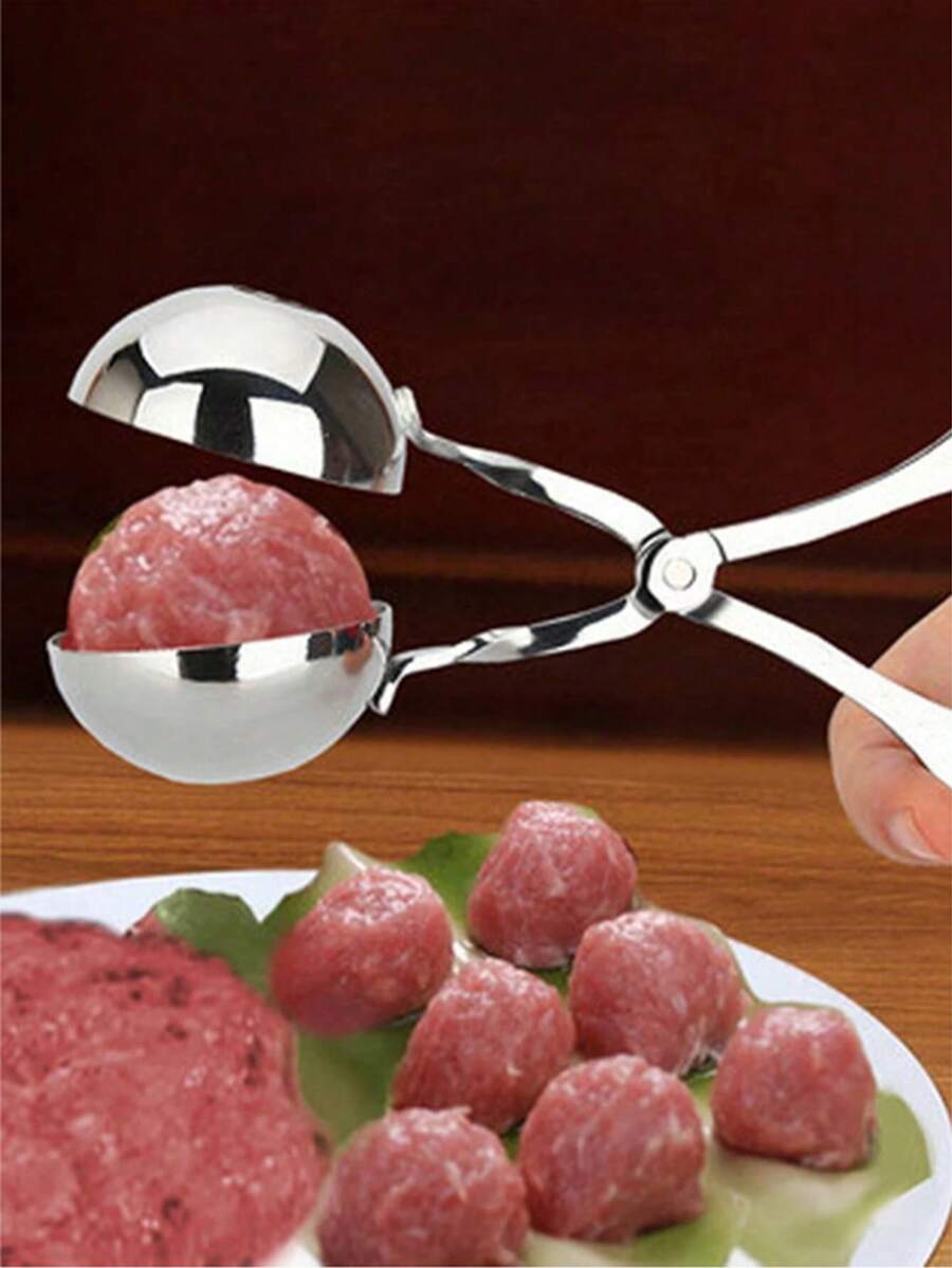 2pcs 304 Stainless Steel Rice-Meat Dumplings Clip, Meatball Maker, Household Kitchen Pinch Taiwanese Meatballs Fish Boil Ball Rice And Vegetable Roll Mold Home Appliances Accessories Gadgets Tools Christmas Stuff Cooking Christmas