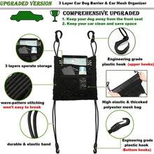 1pc Keep Your Pets On The Road - Dog Car Net Barrier With Auto Mesh Organizer & Stretchable Storage Bag - Multicolor - View 7