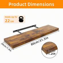 Tomnk Set Of 4/6/8 Floating Shelves, Bookshelves, Rustic Wood Finish Wall Shelves, Shelves For Wall Decor, With Invisible Brackets For Bathroom, Living Room,Bedroom And Kitchen - 彩色 - 查看 25